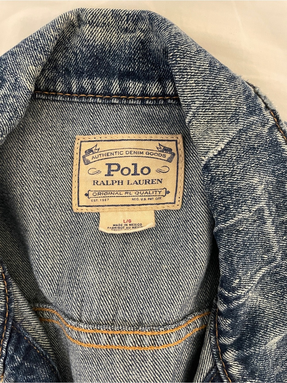 Polo by Ralph Lauren Distressed Blue Denim Jean Jacket - Picture 2 of 5